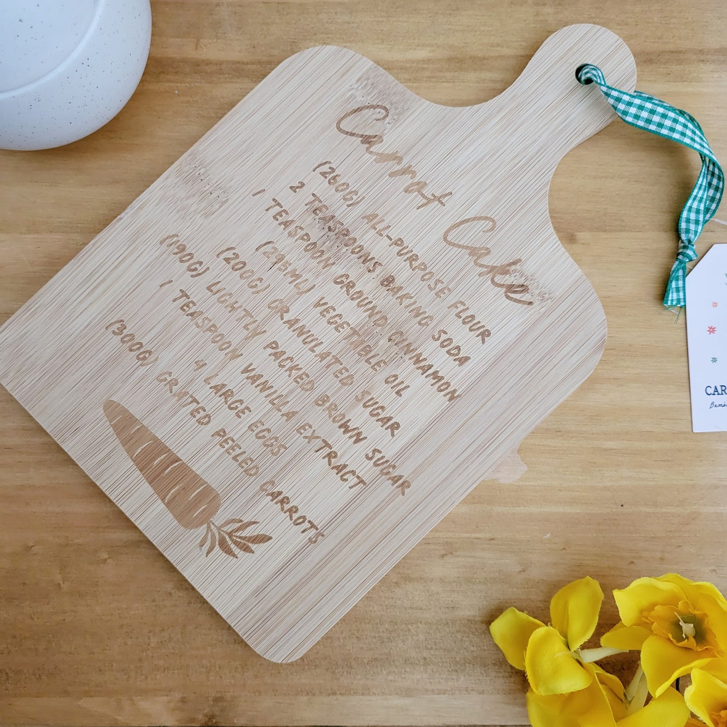 Carrot Cake Recipe Bamboo Serving Board