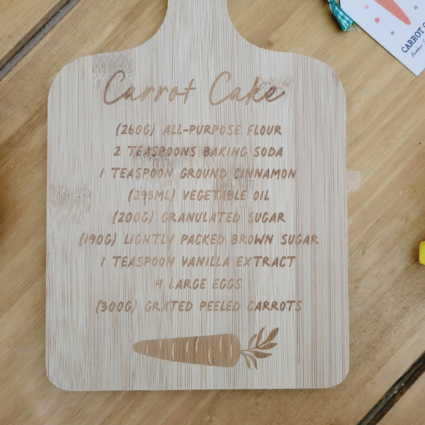 Carrot Cake Recipe Bamboo Serving Board