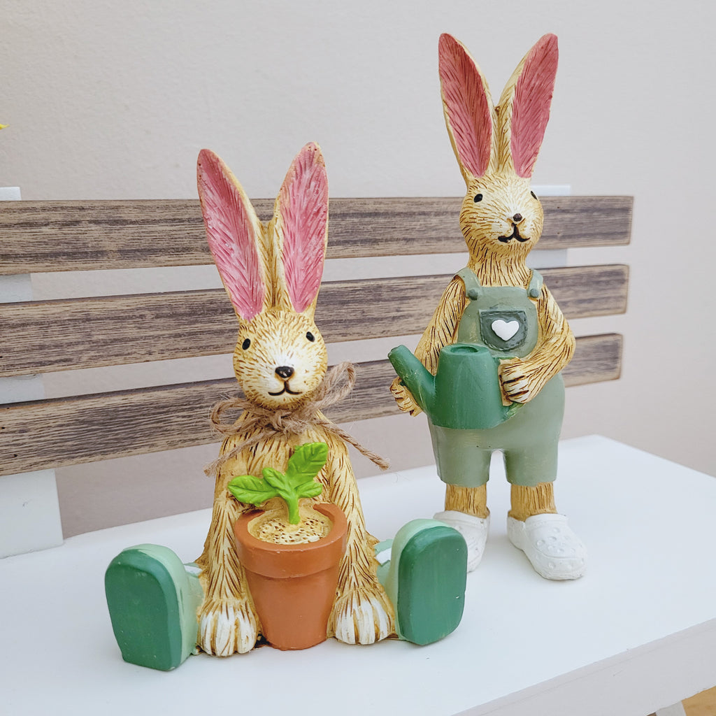 Gardening Rabbit Ornament