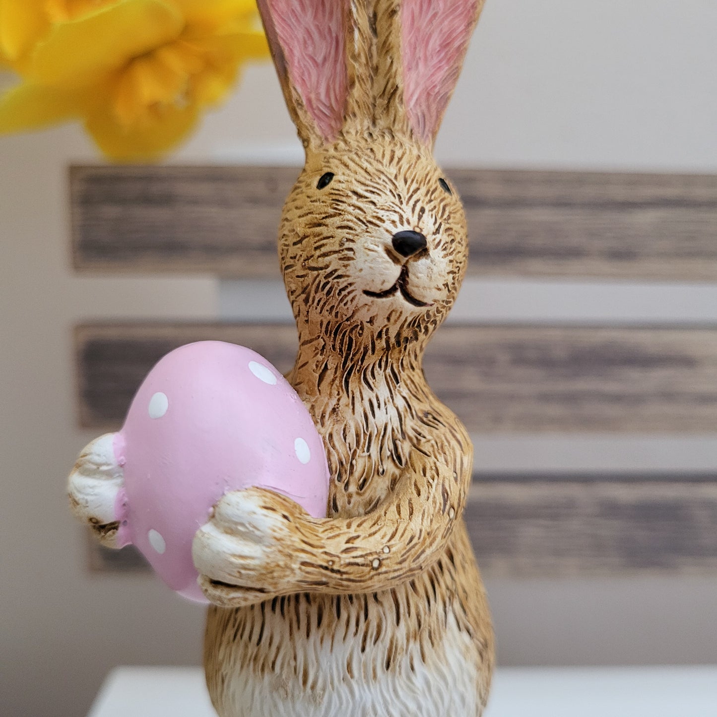 Rabbit Holding Pink Egg Ornament