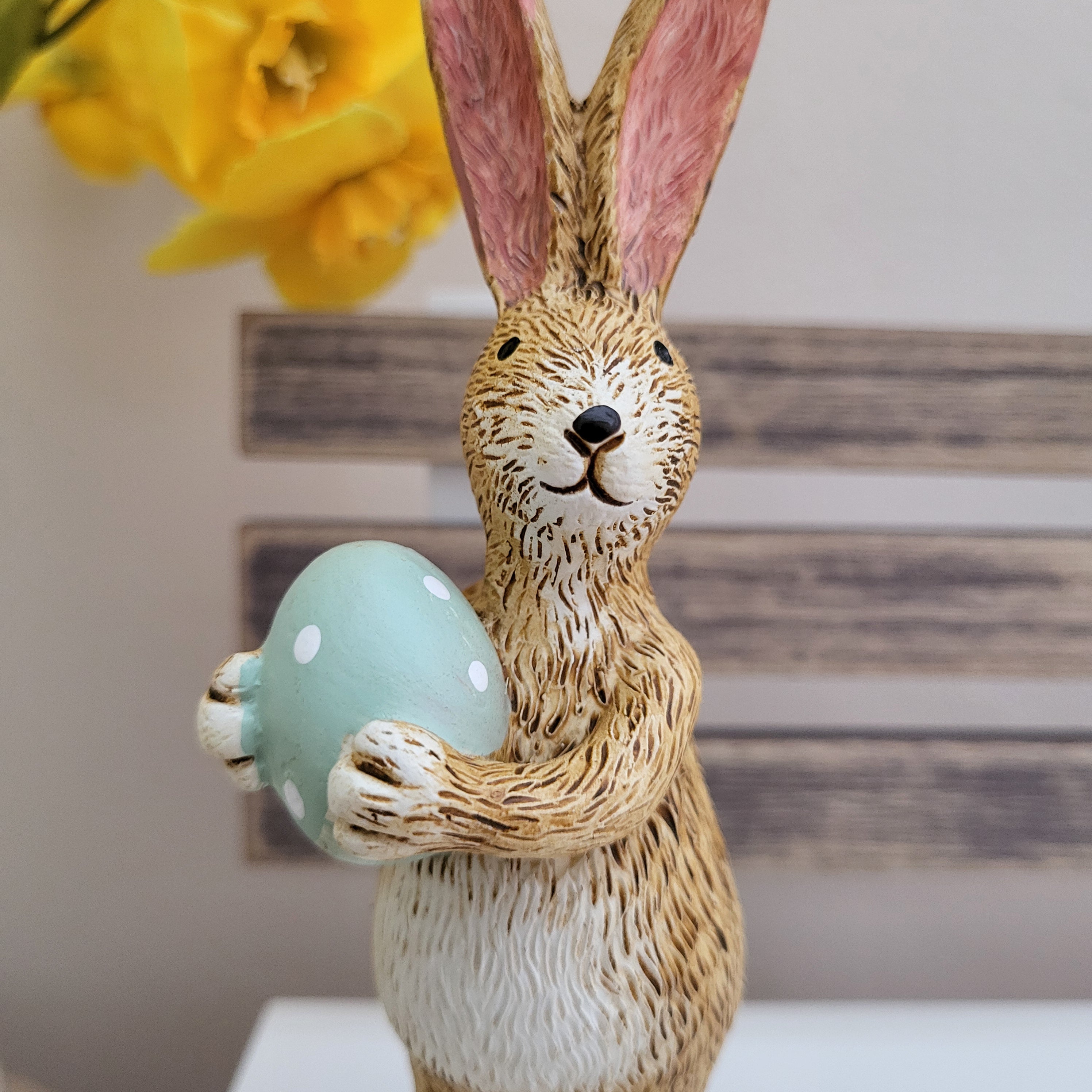 Rabbit Holding Green Egg Ornament