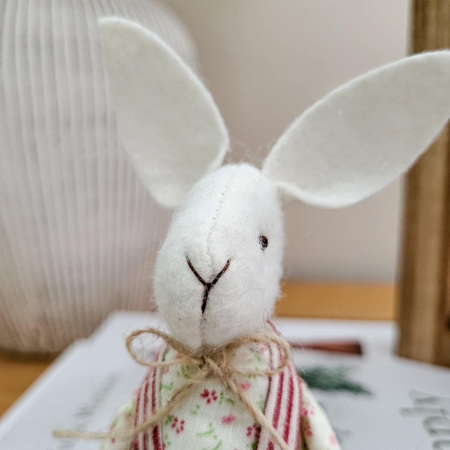 Fabric Bunny In Dungarees