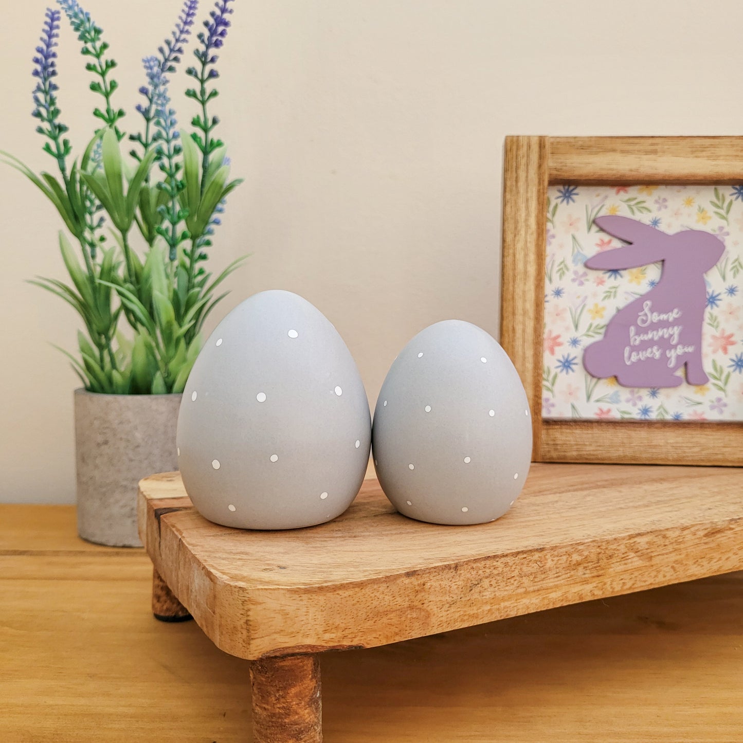 Grey Dotty Egg Ornaments