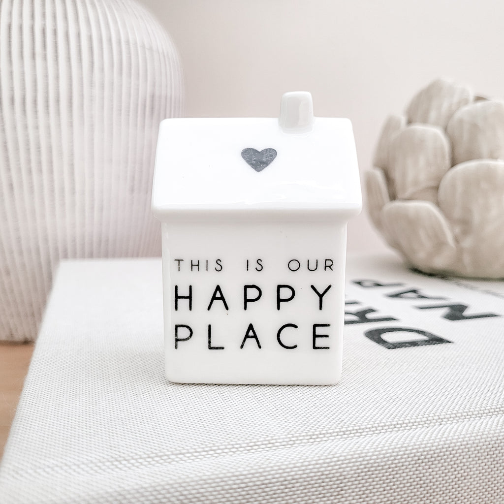 Mini Porcelain House Ornaments with Quotes 7cm