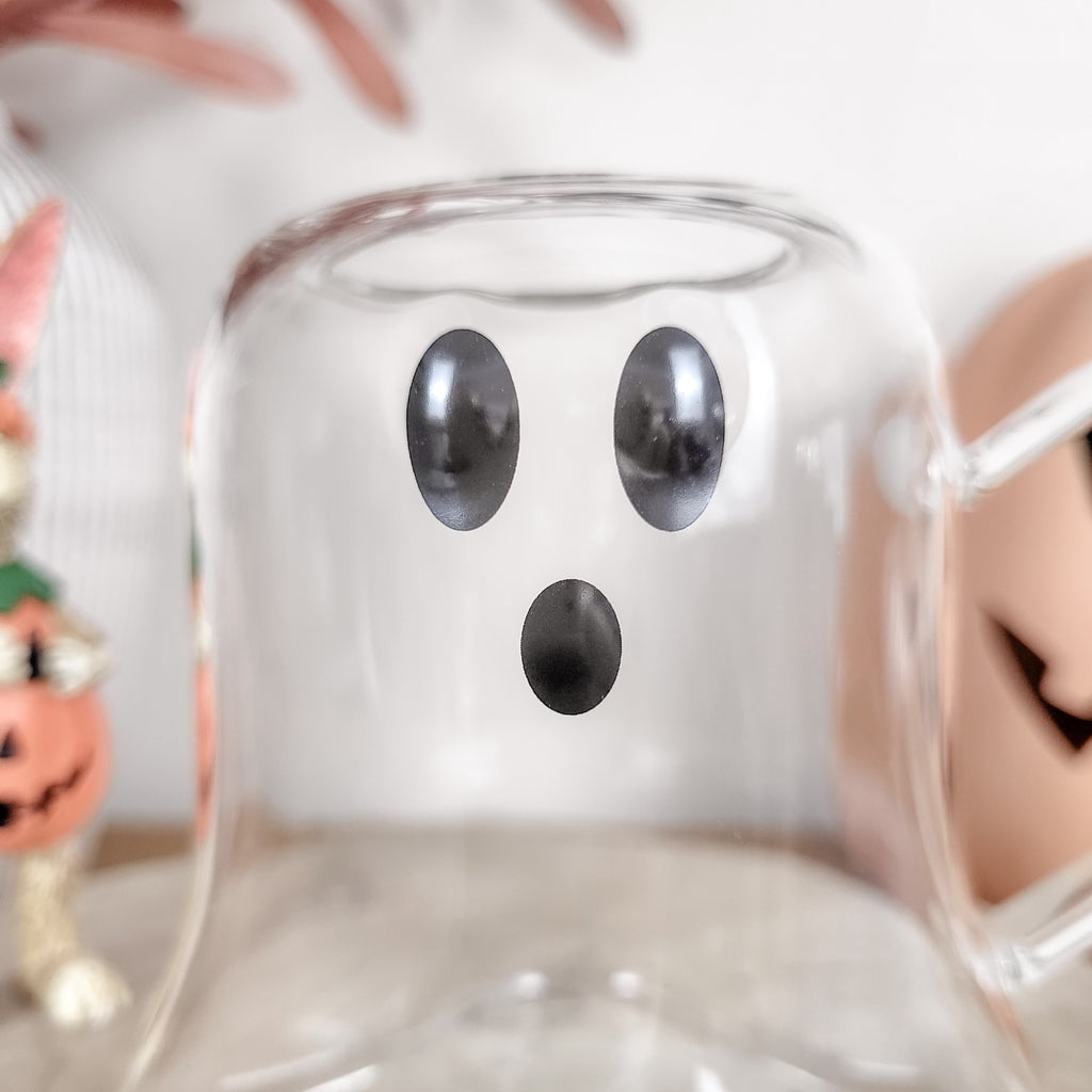 Clear Glass Ghost Shaped Mug