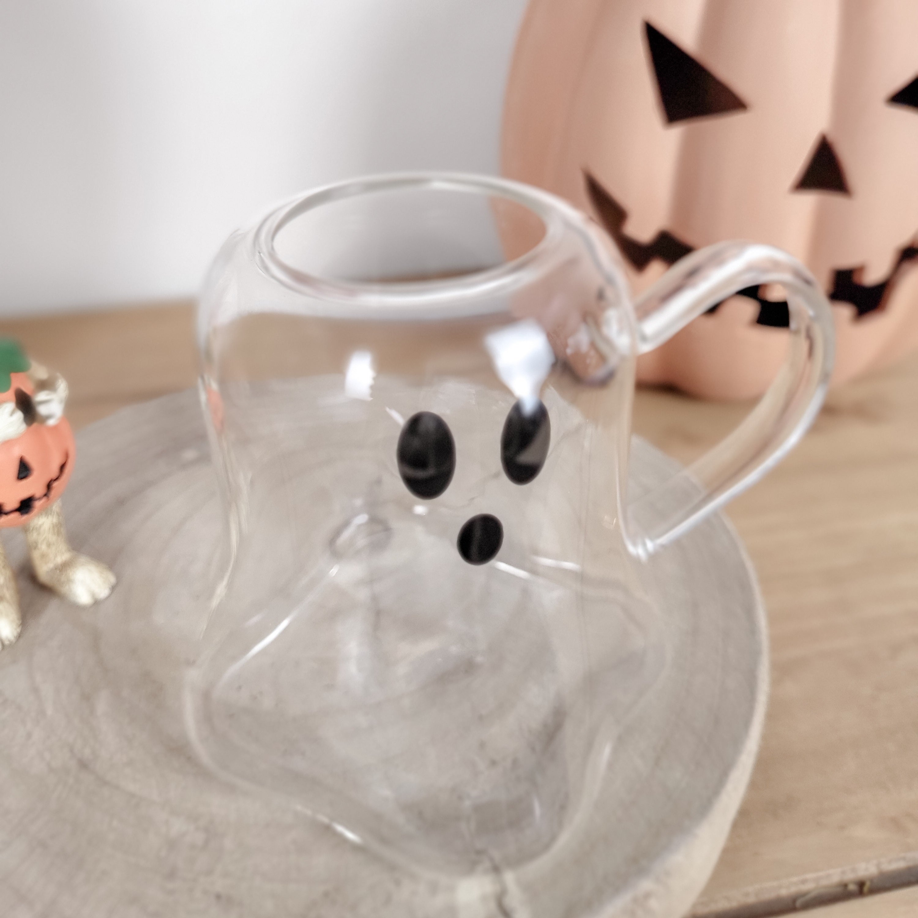 Clear Glass Ghost Shaped Mug