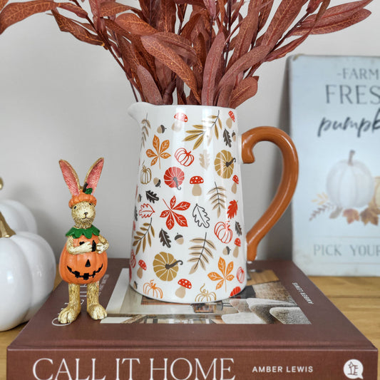 Autumn Pumpkins & Leaves Ceramic Jug