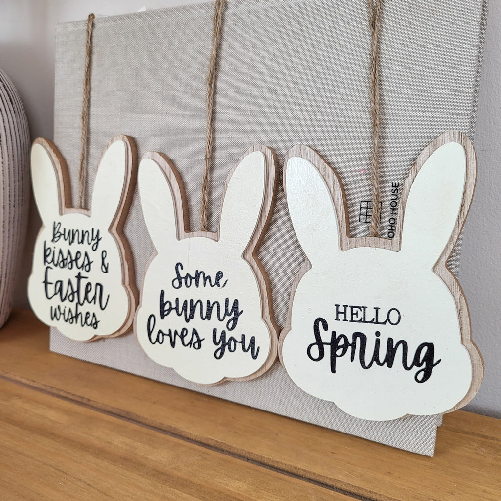 Easter Bunny Wooden Hanging Signs