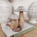 Mango Wood Metal Cap Mushrooms