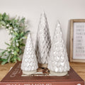 Scalloped Ceramic Christmas Tree Ornaments