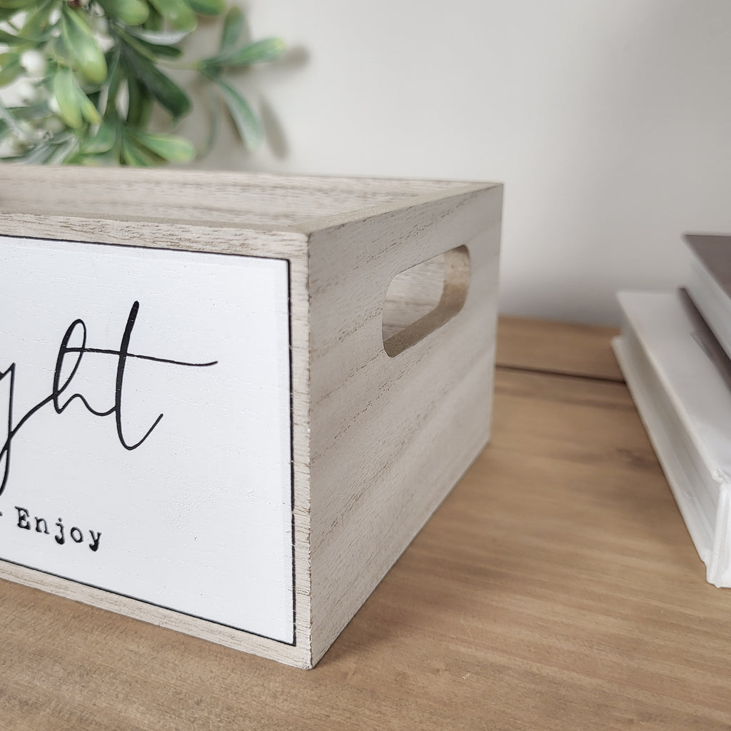 Wooden Movie Night Snack Storage Crate