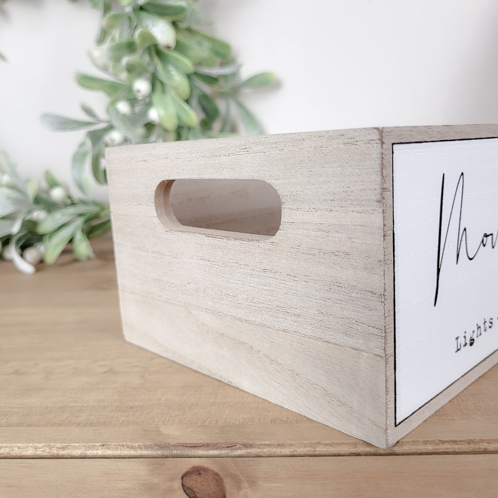 Wooden Movie Night Snack Storage Crate