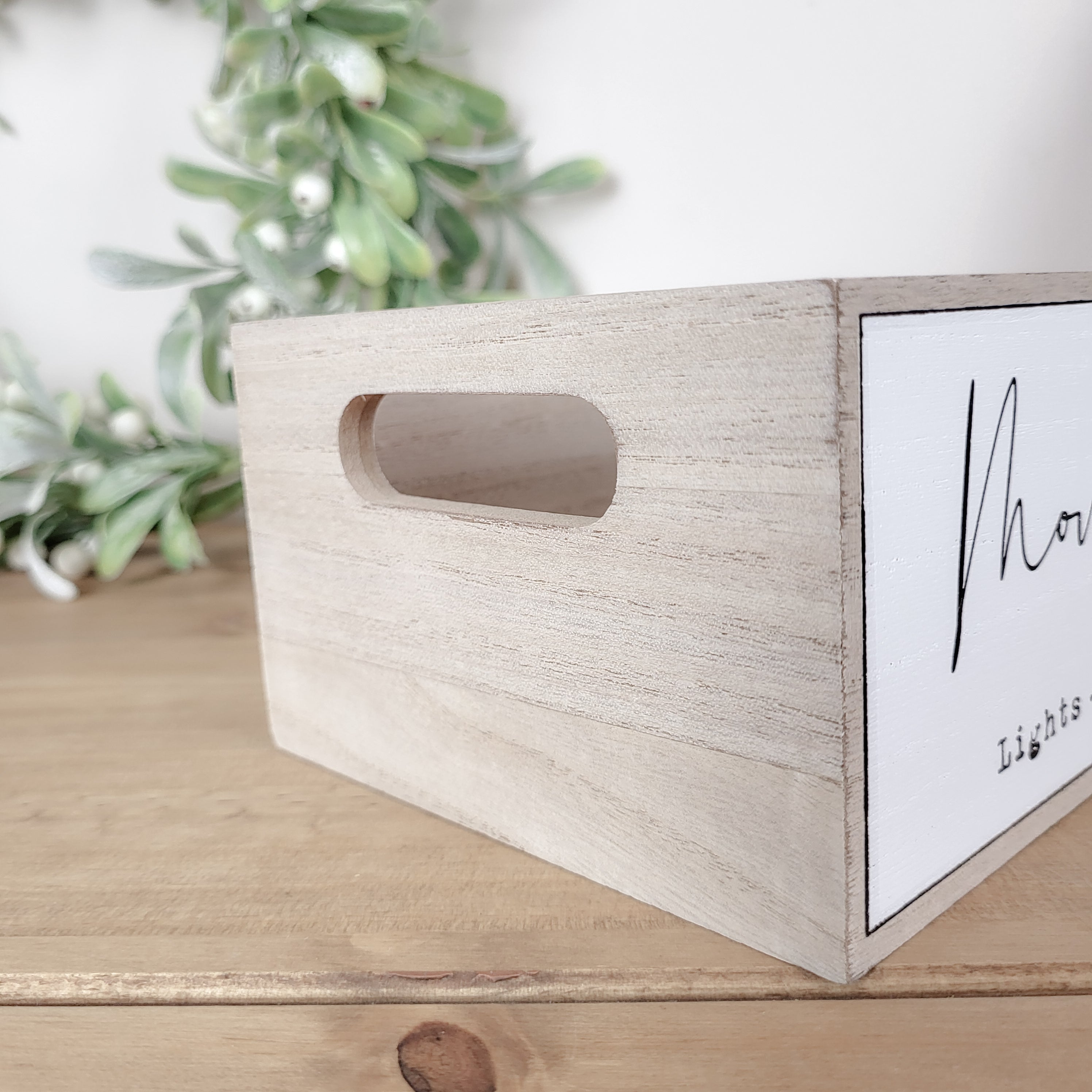 Wooden Movie Night Snack Storage Crate