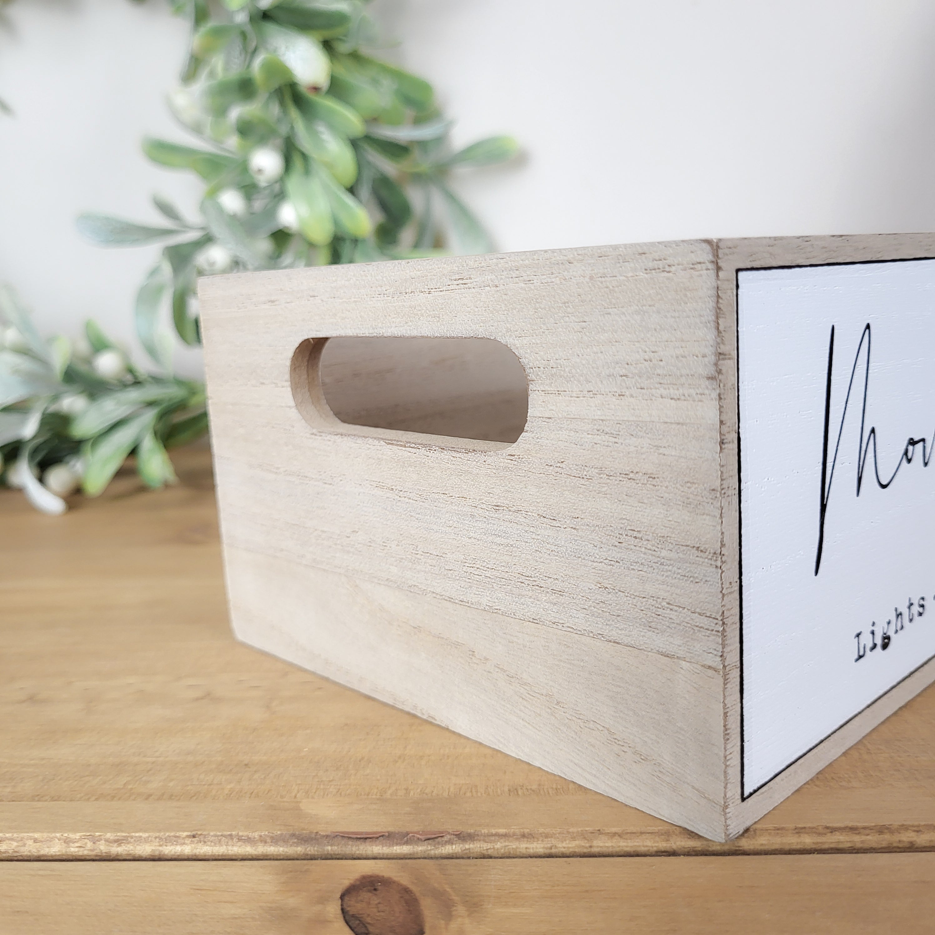 Wooden Movie Night Snack Storage Crate
