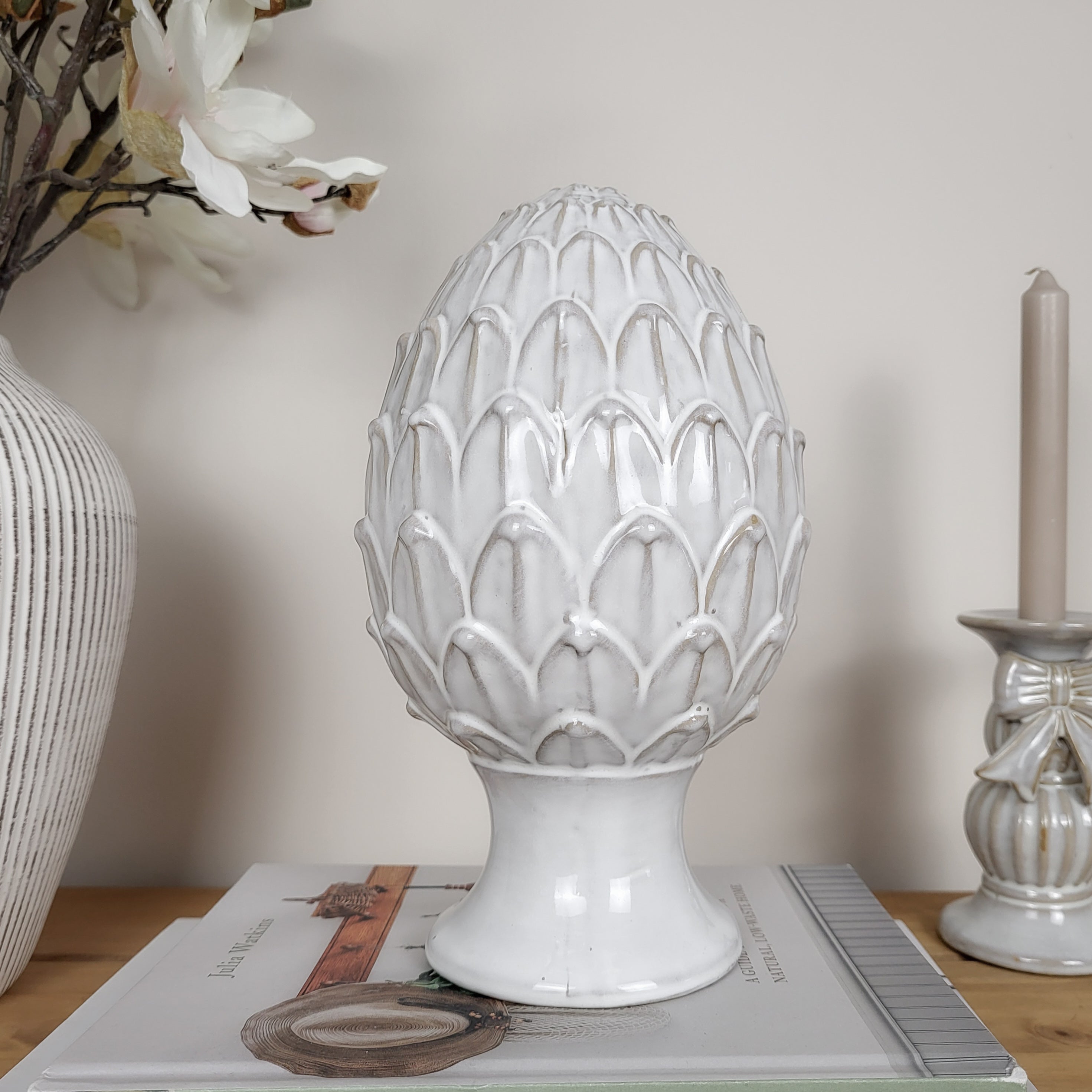 Glazed Ceramic Artichoke Ornament