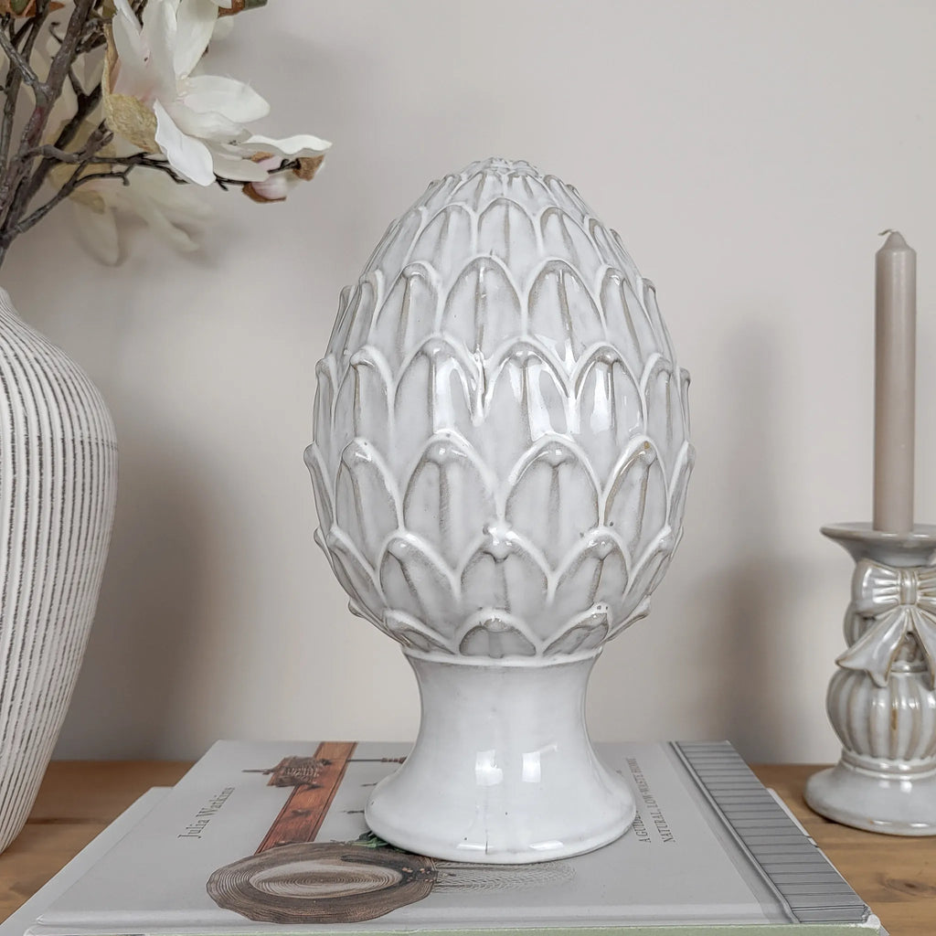 Glazed Ceramic Artichoke Ornament