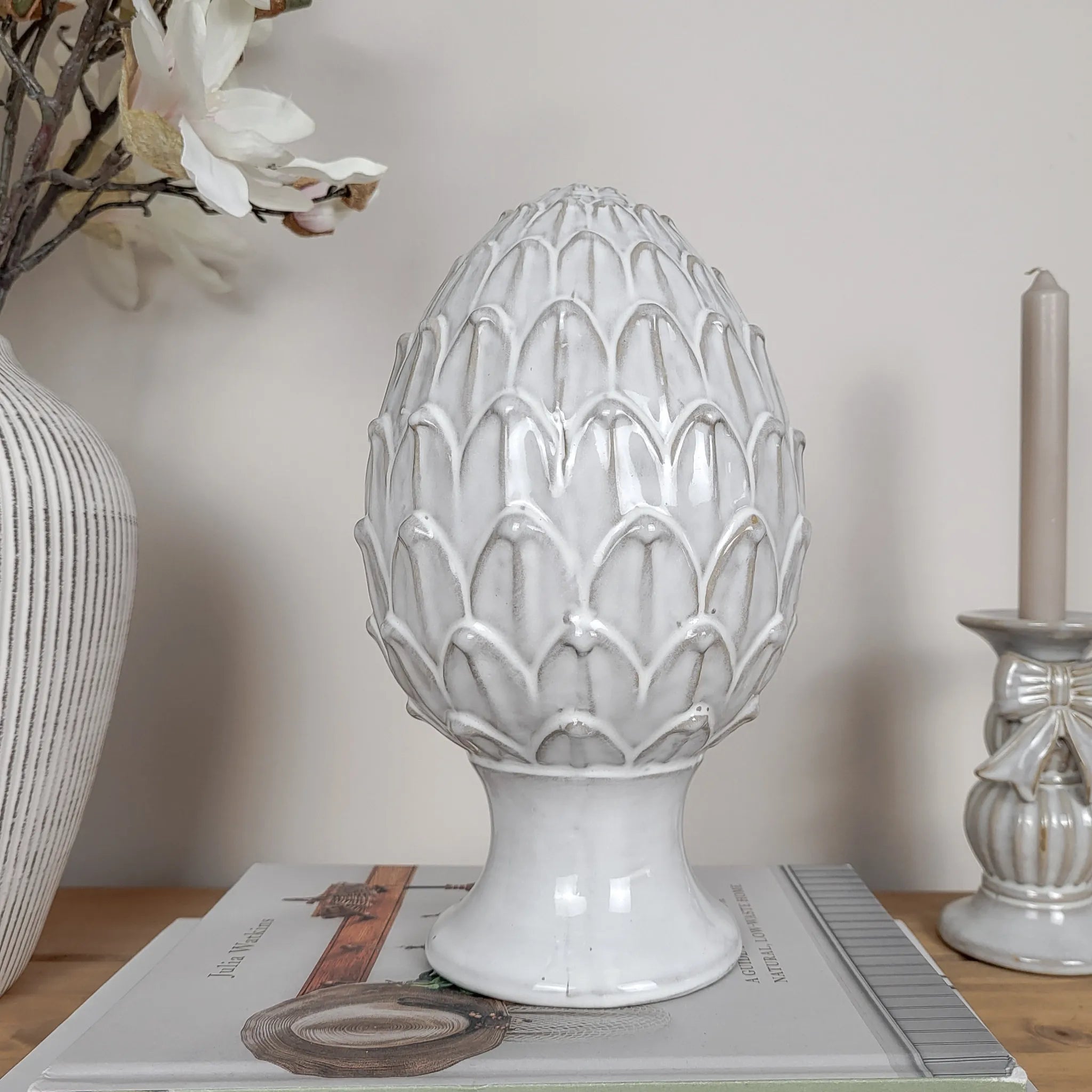 Glazed Ceramic Artichoke Ornament