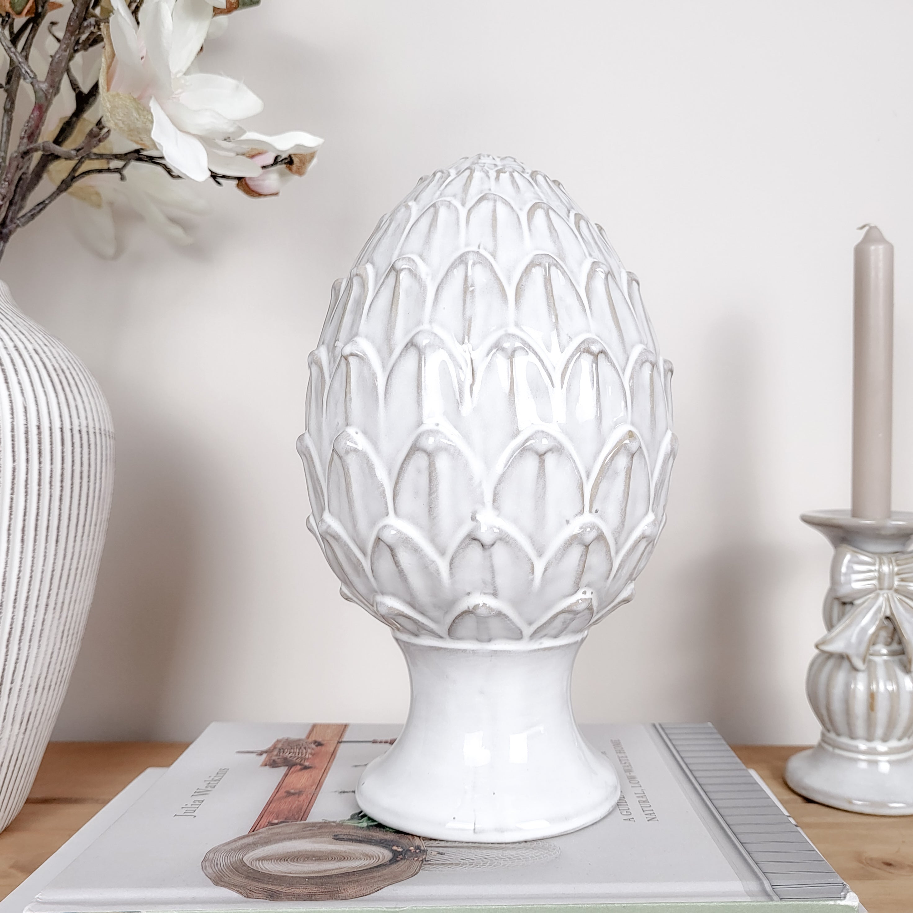 Glazed Ceramic Artichoke Ornament