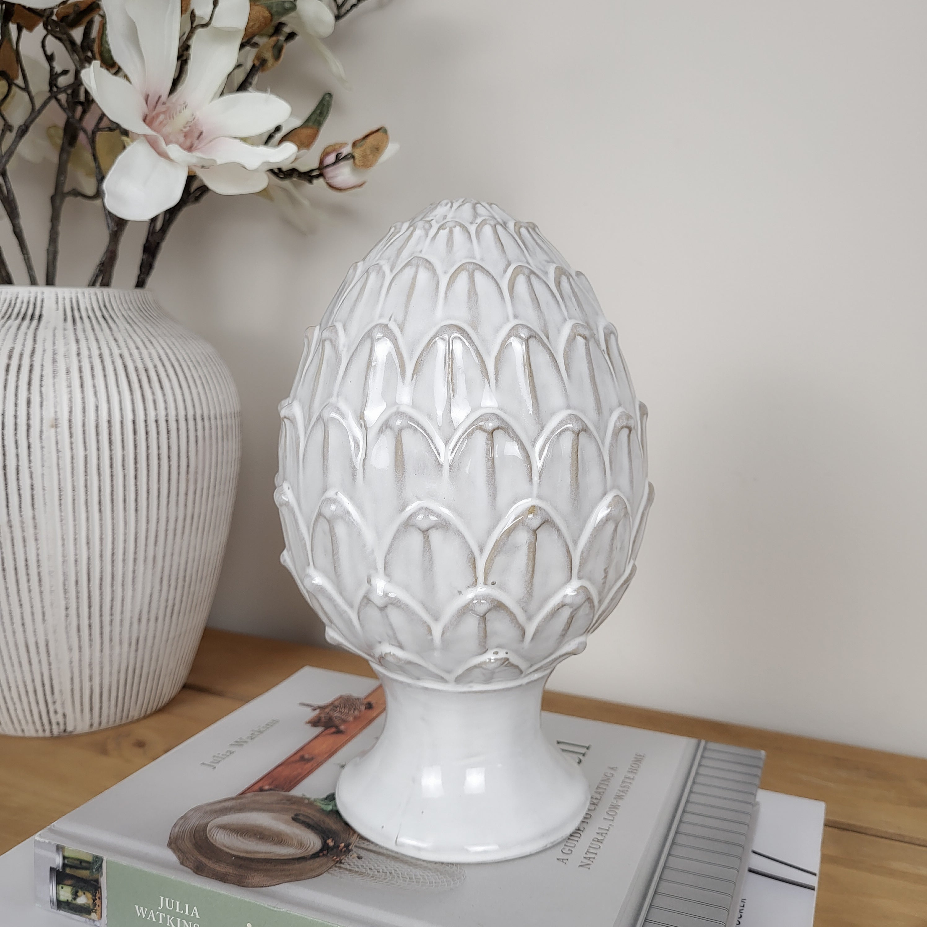 Glazed Ceramic Artichoke Ornament