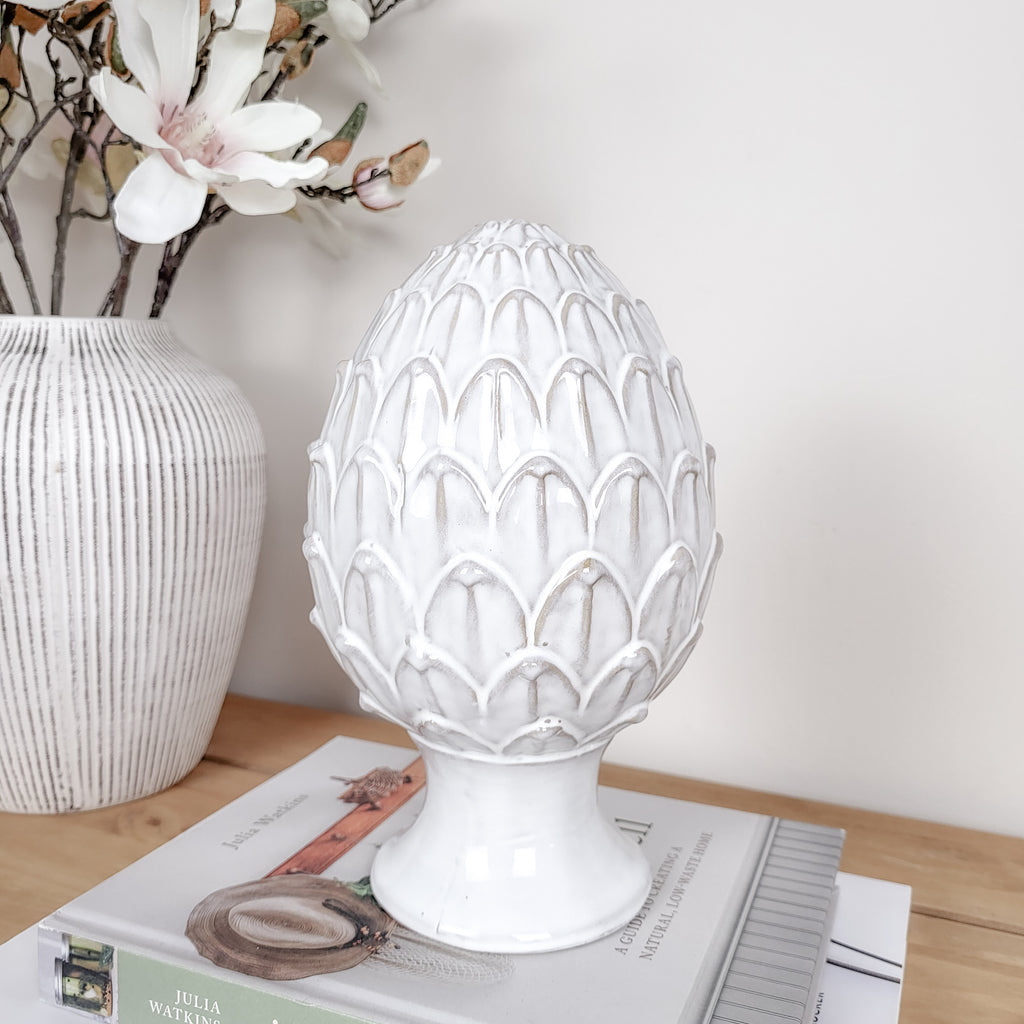 Glazed Ceramic Artichoke Ornament