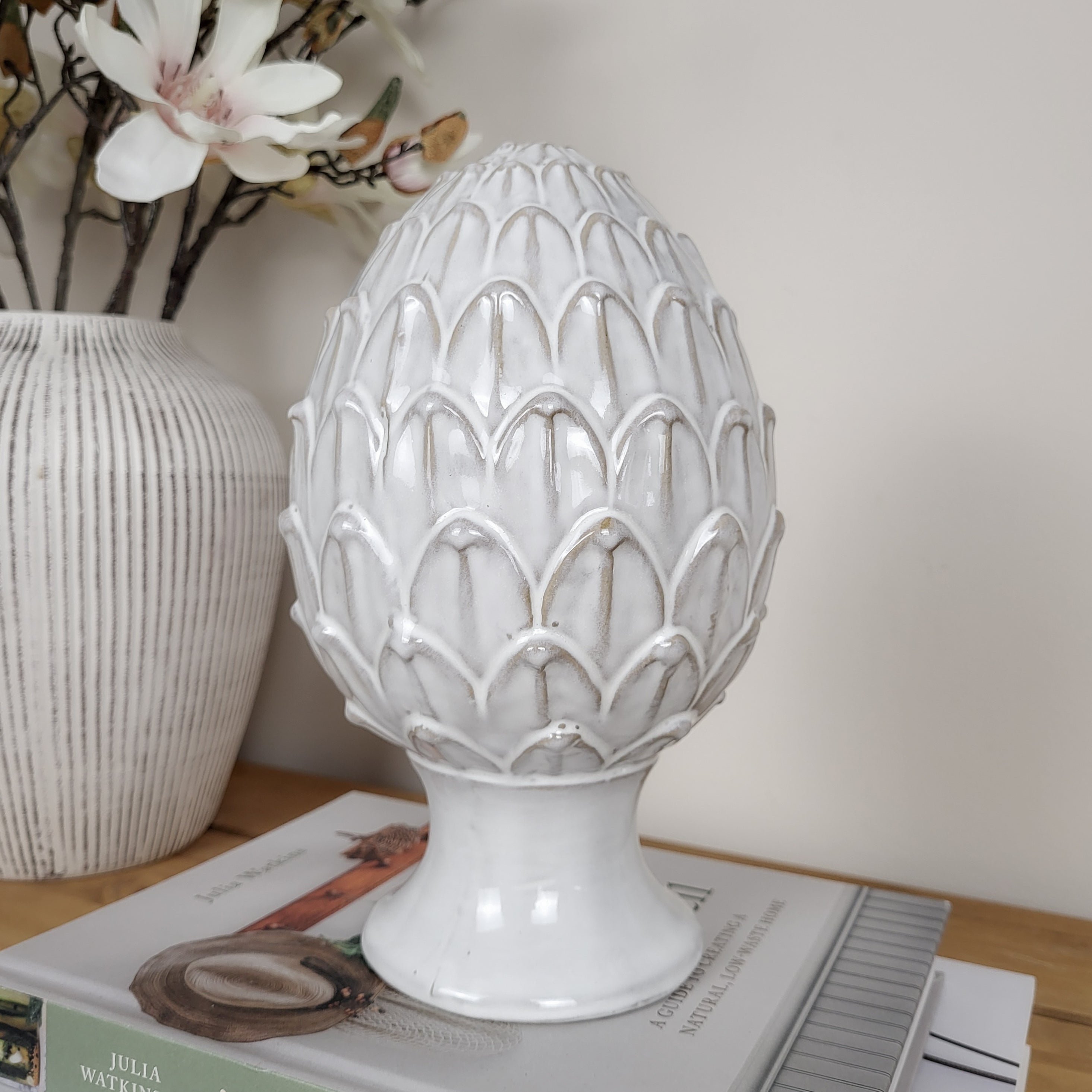 Glazed Ceramic Artichoke Ornament