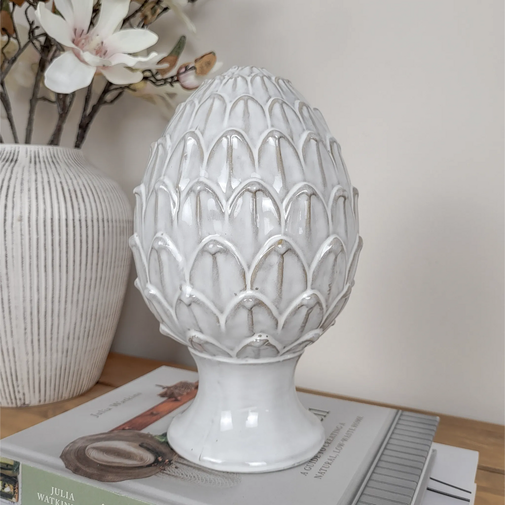 Glazed Ceramic Artichoke Ornament