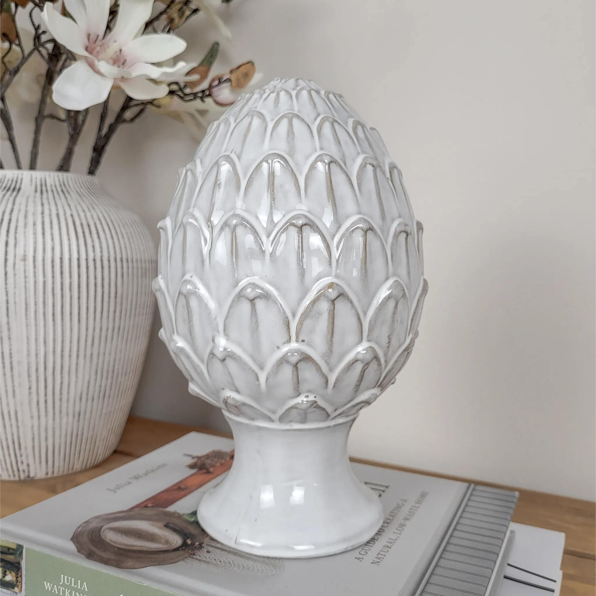 Glazed Ceramic Artichoke Ornament