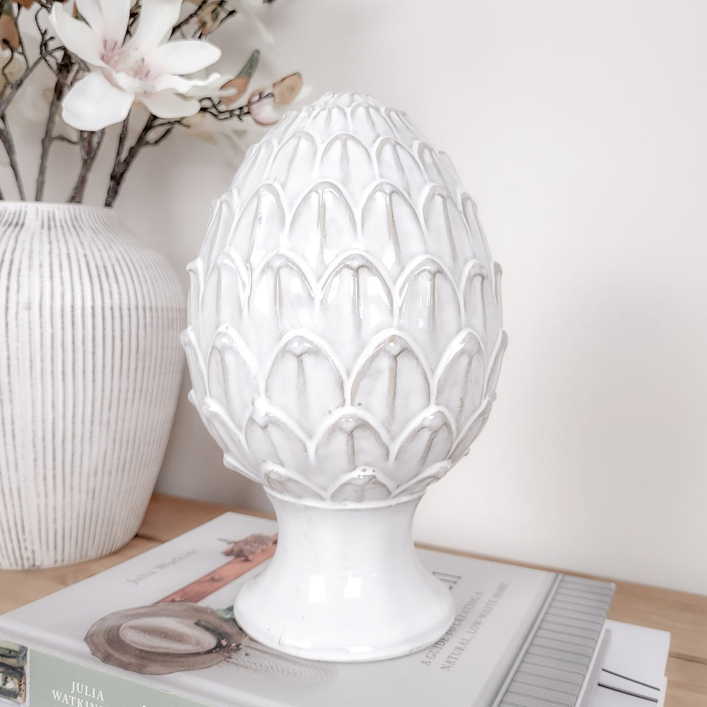 Glazed Ceramic Artichoke Ornament