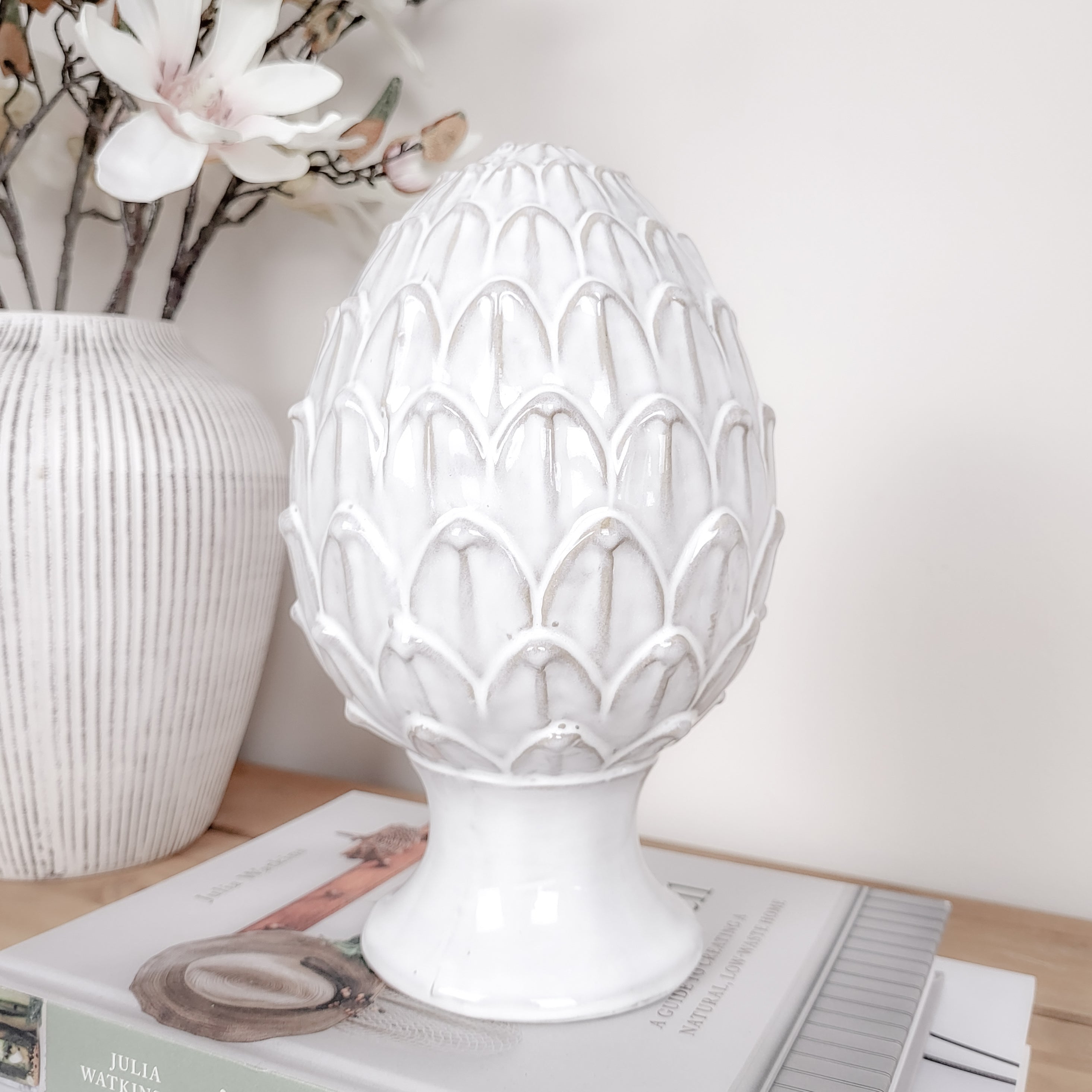 Glazed Ceramic Artichoke Ornament