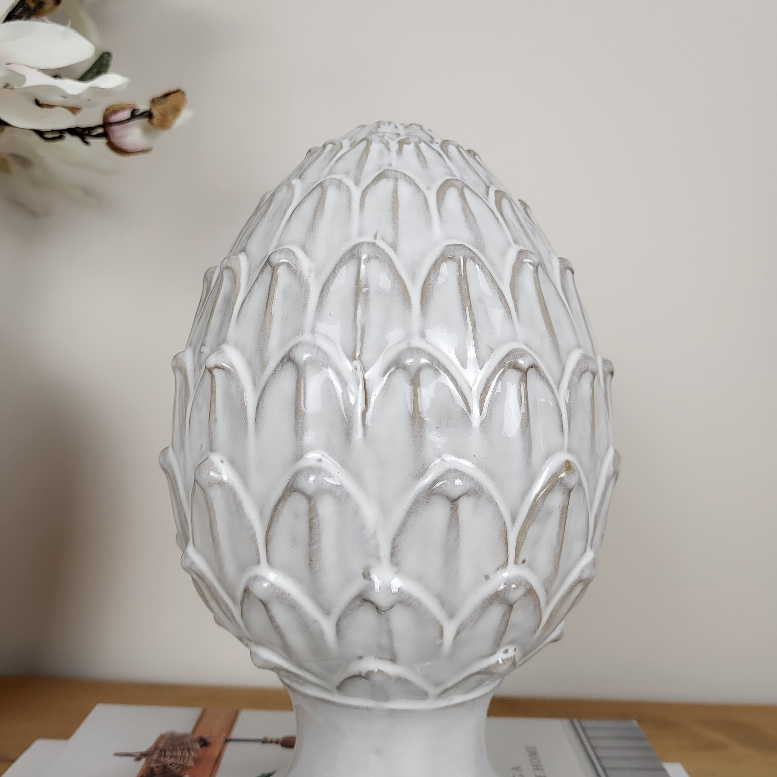 Glazed Ceramic Artichoke Ornament