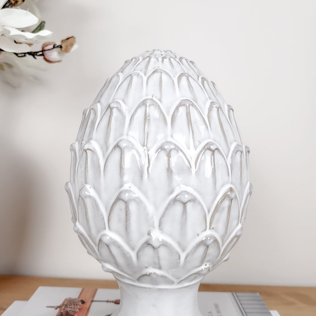 Glazed Ceramic Artichoke Ornament