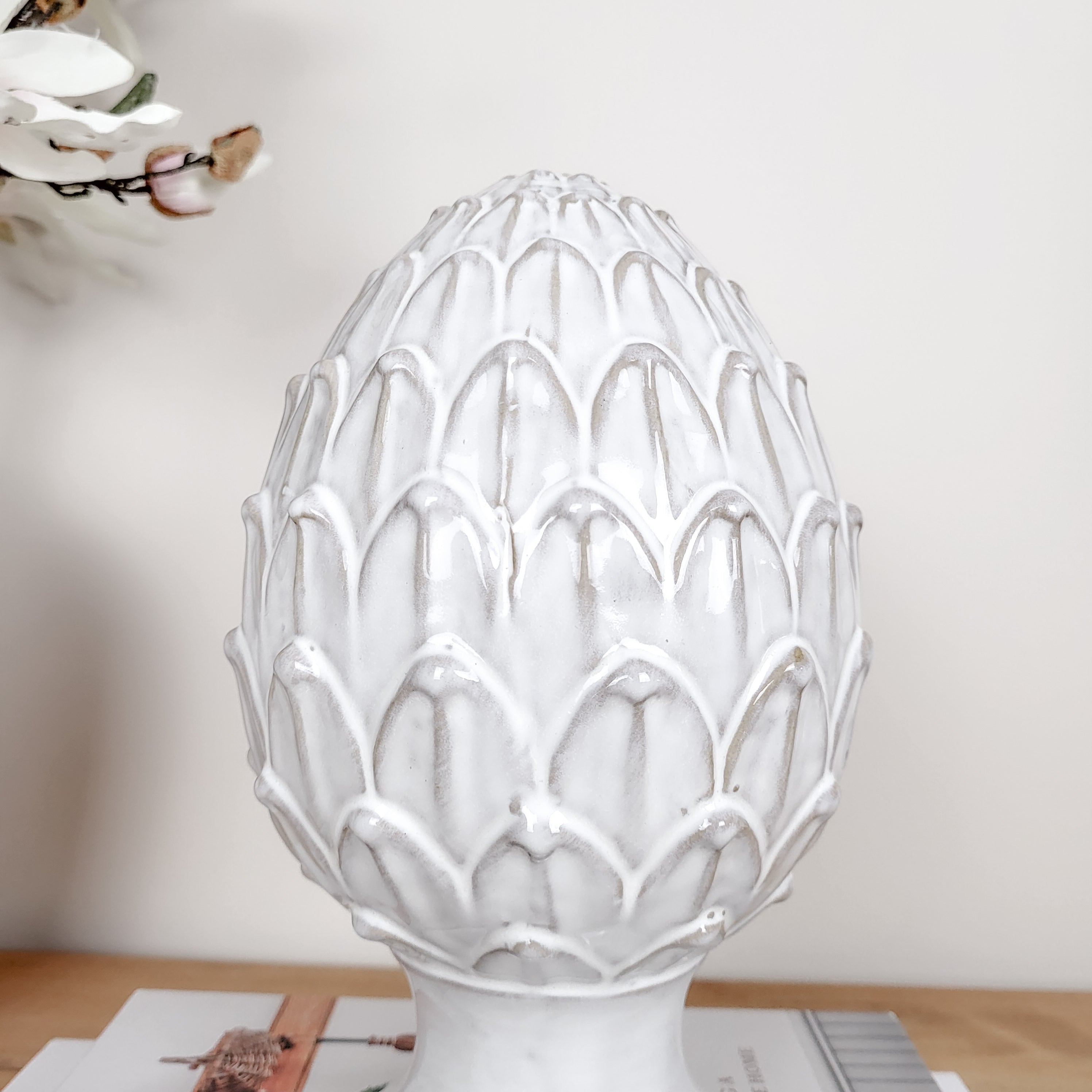 Glazed Ceramic Artichoke Ornament