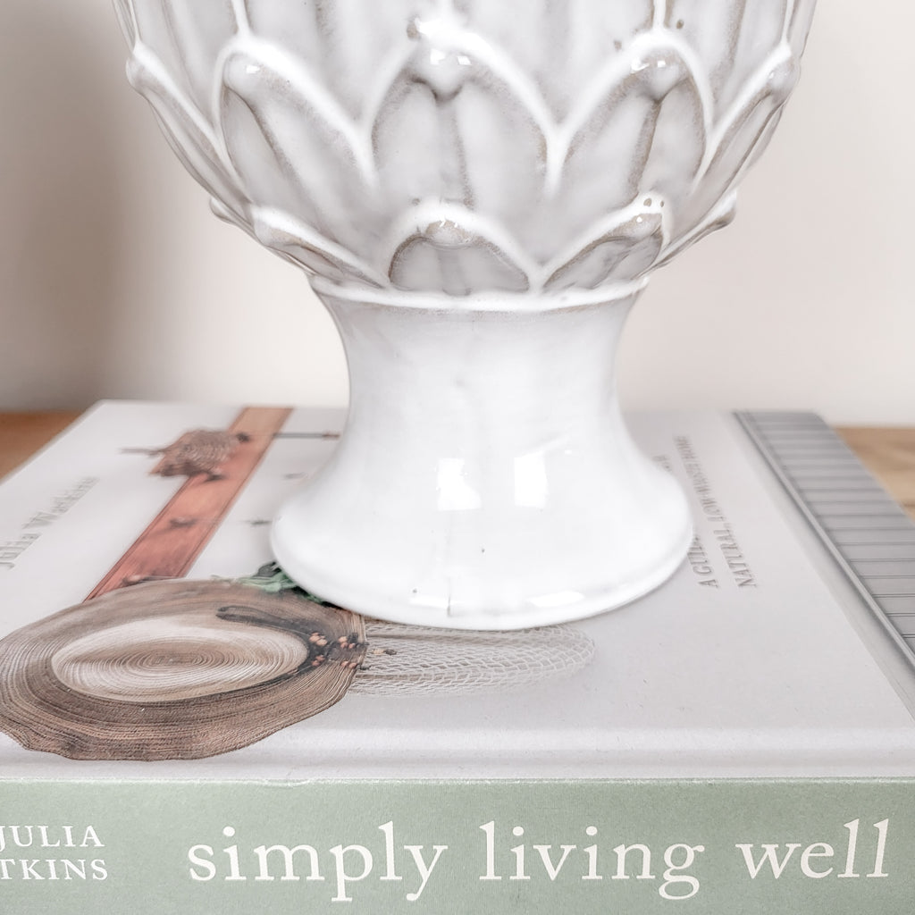 Glazed Ceramic Artichoke Ornament