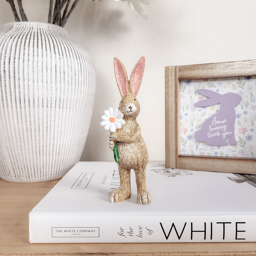 Rabbit With Daisy Ornament