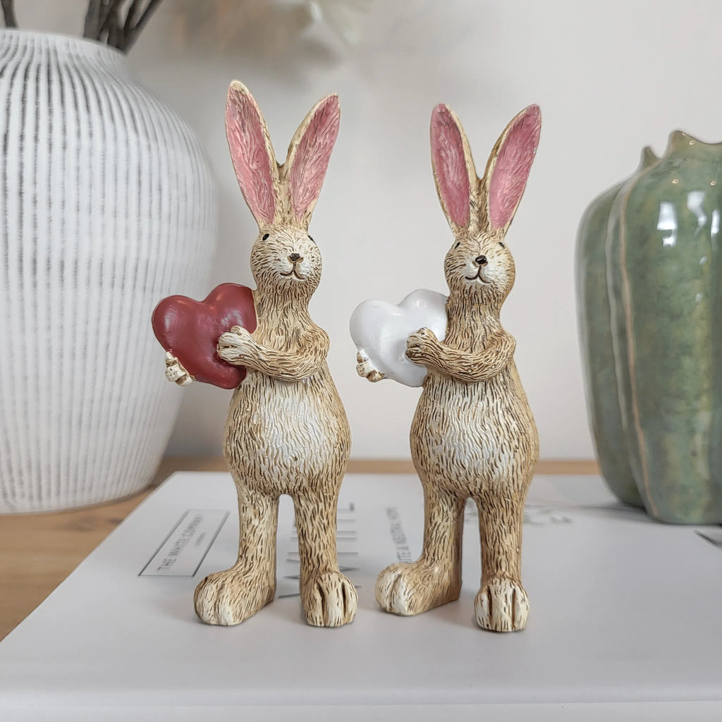 Rabbit Ornaments Holding Hearts