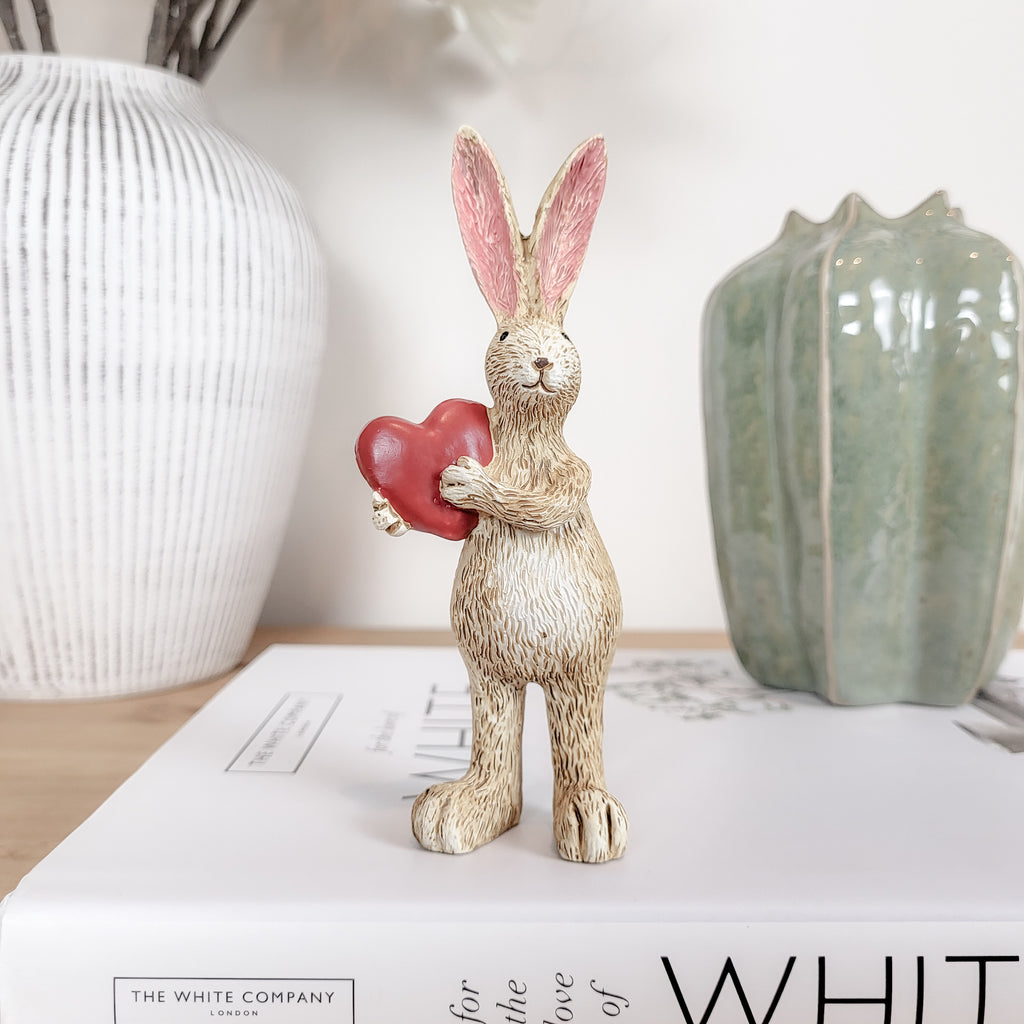 Rabbit Ornaments Holding Hearts