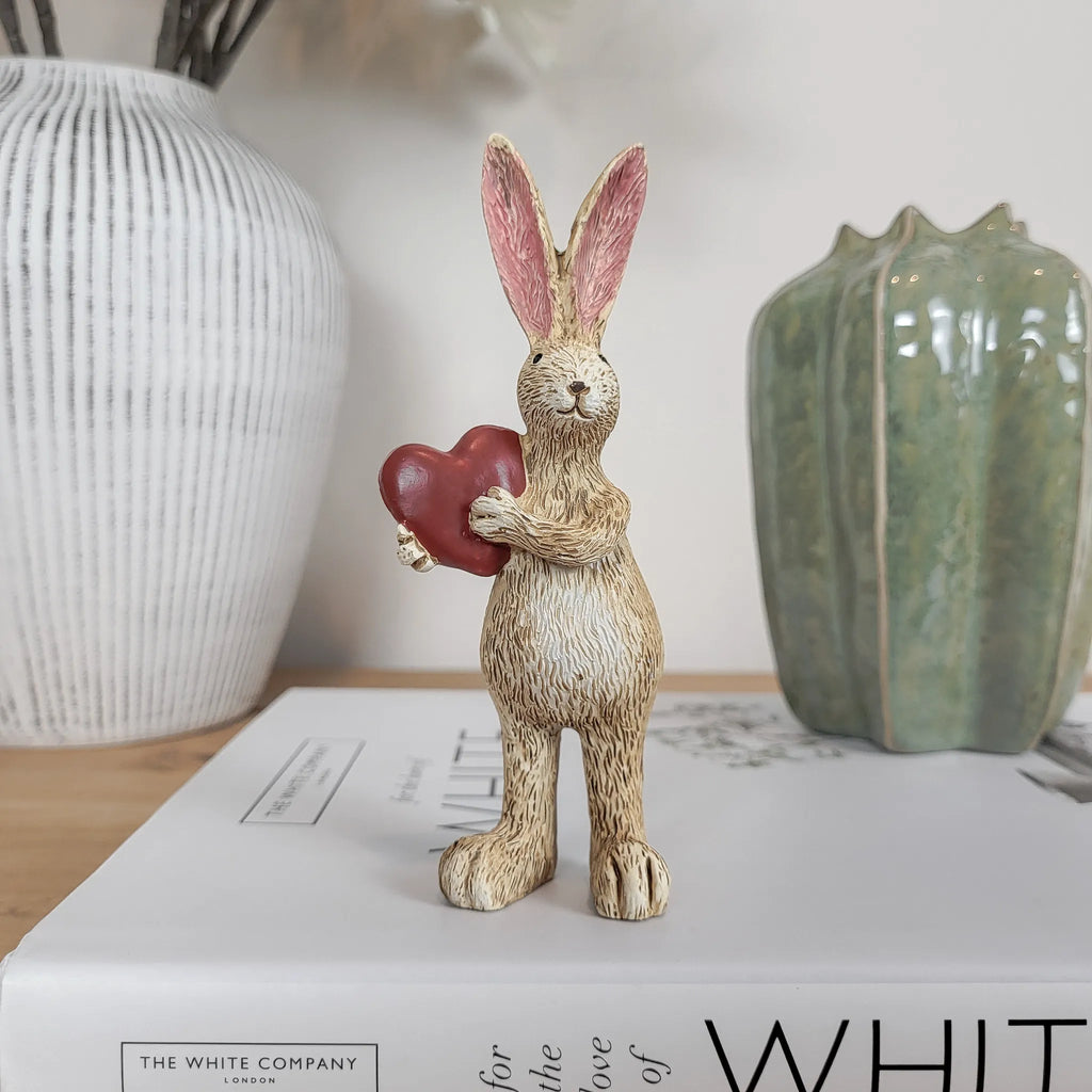 Rabbit Ornaments Holding Hearts