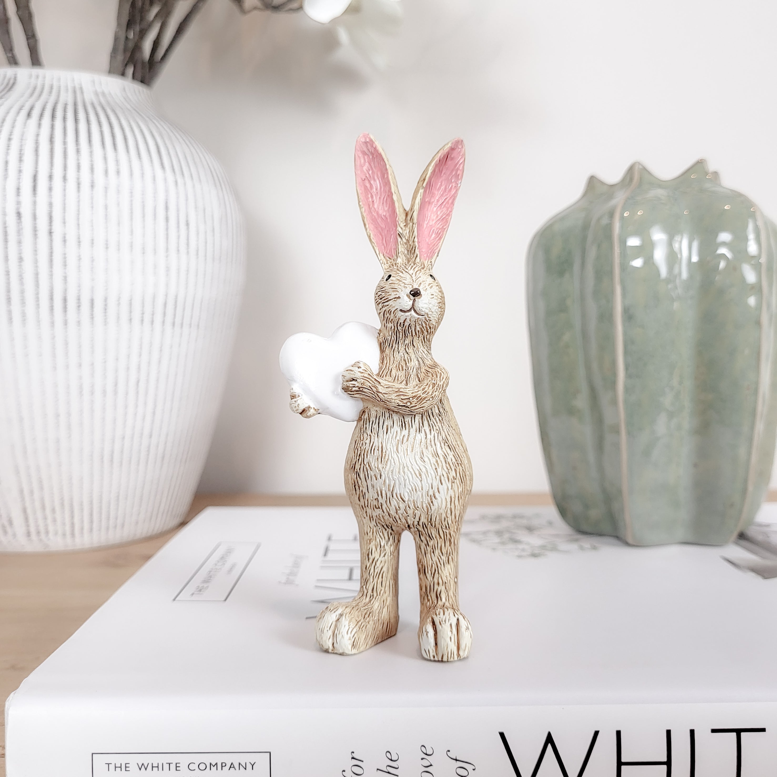 Rabbit Ornaments Holding Hearts
