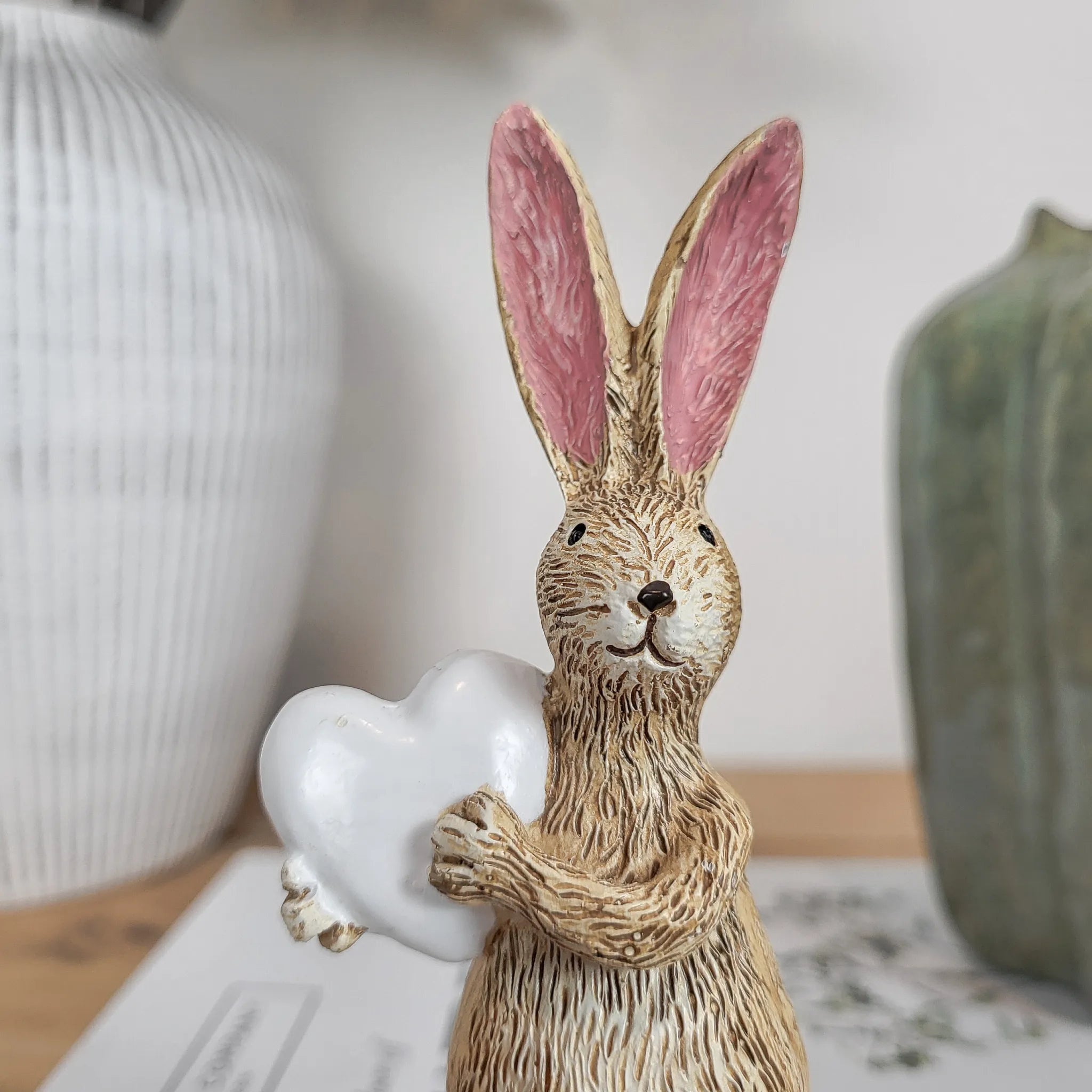 Rabbit Ornaments Holding Hearts