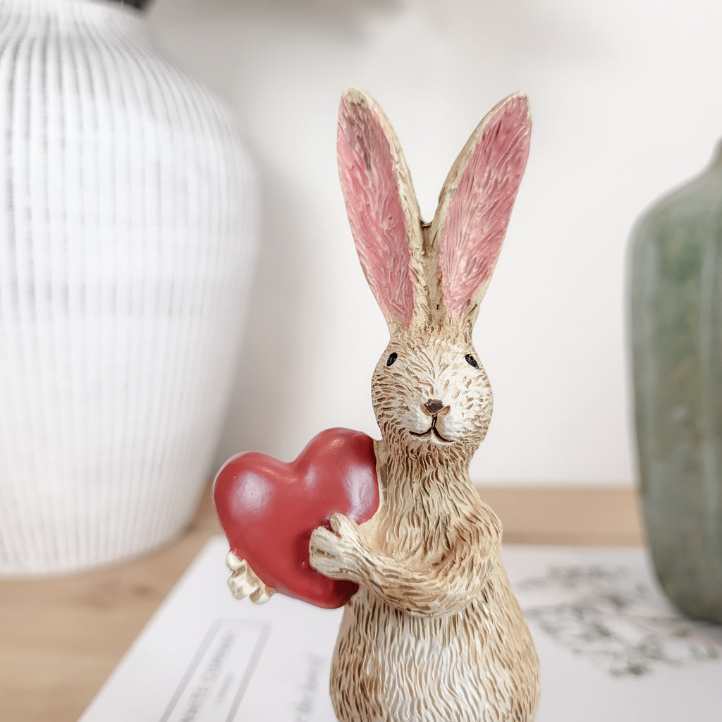 Rabbit Ornaments Holding Hearts
