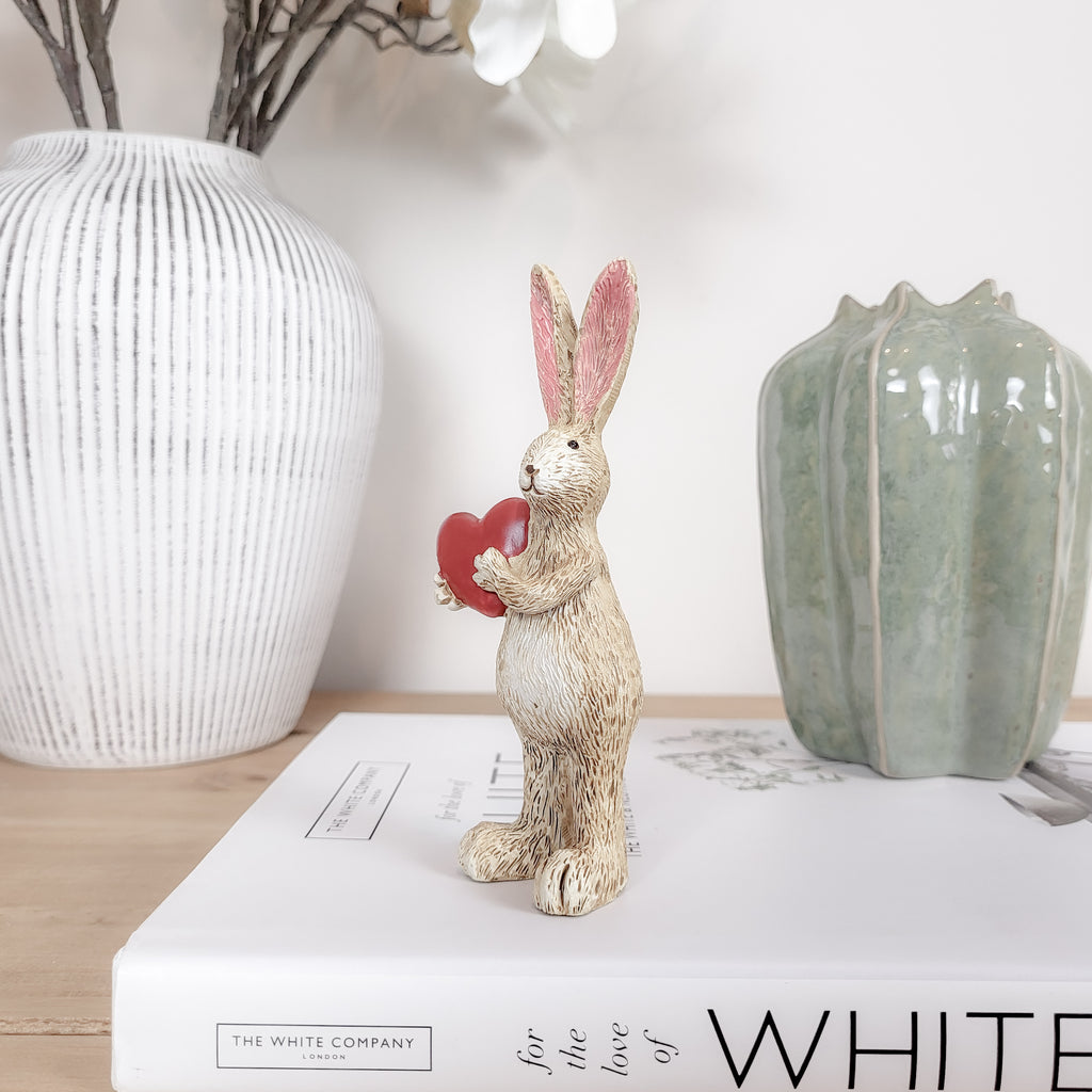 Rabbit Ornaments Holding Hearts
