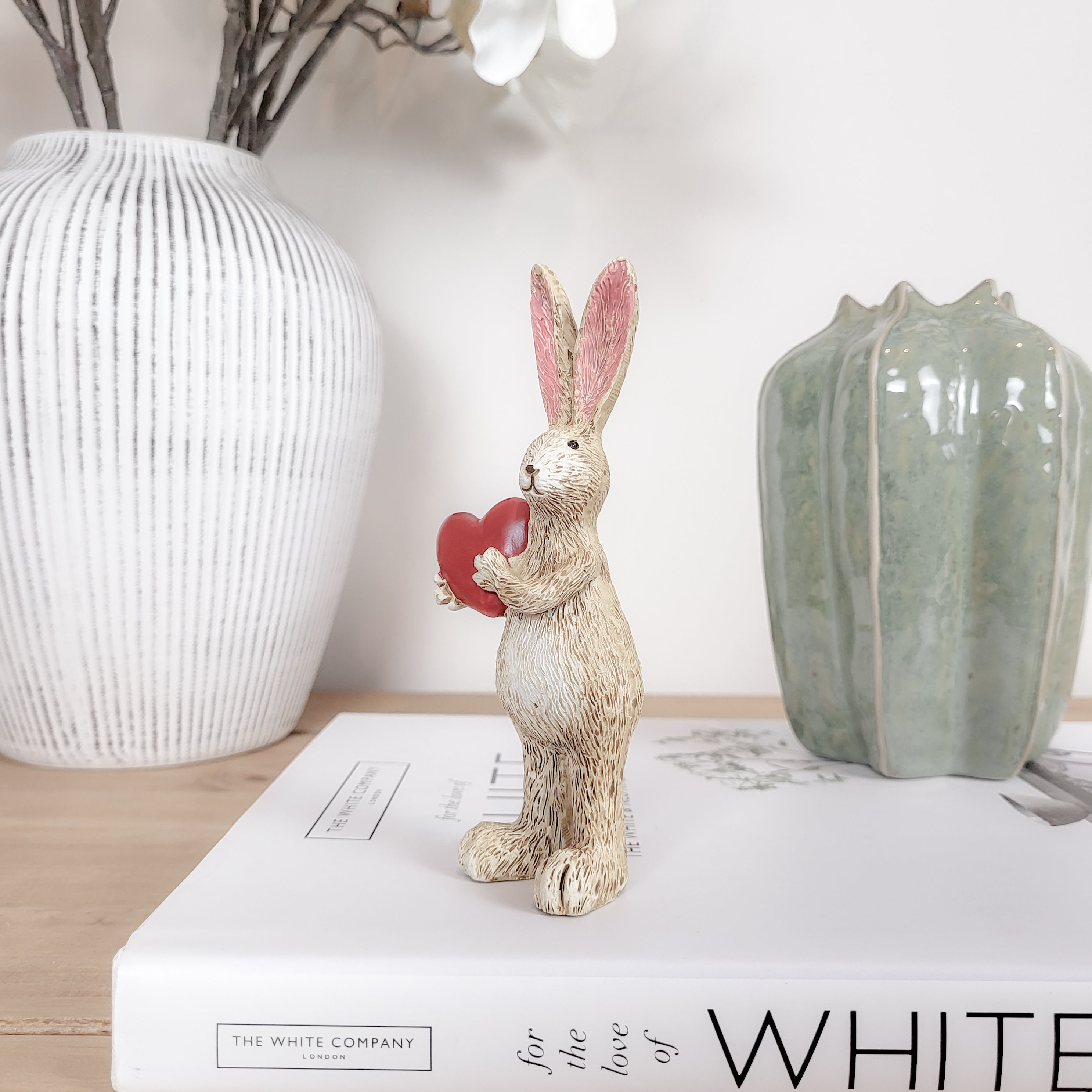 Rabbit Ornaments Holding Hearts
