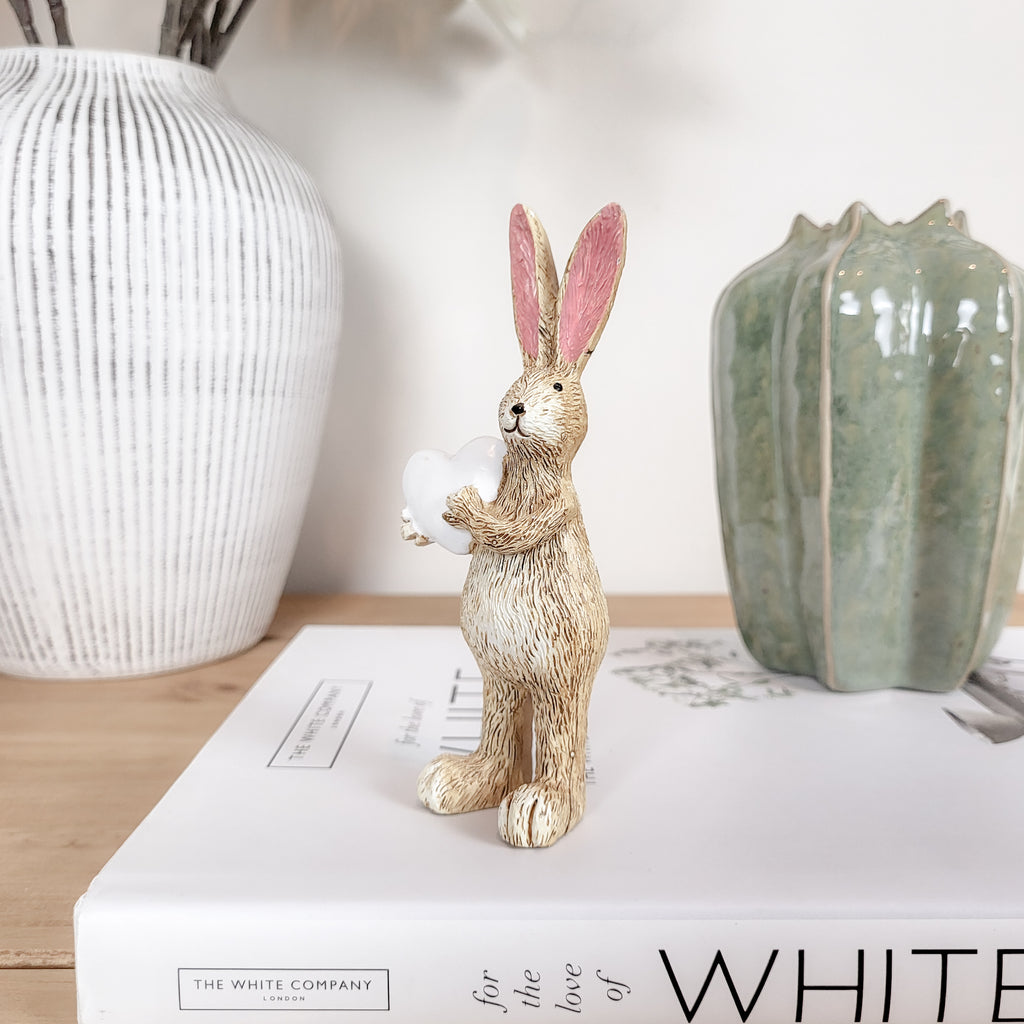 Rabbit Ornaments Holding Hearts