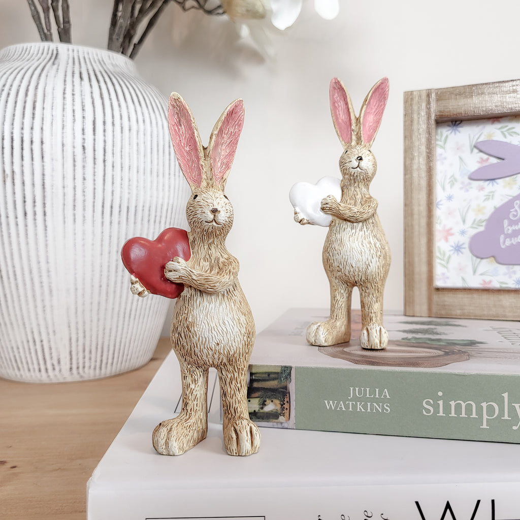 Rabbit Ornaments Holding Hearts