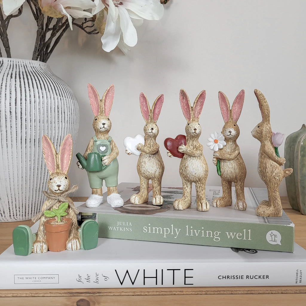 Rabbit Ornaments Holding Hearts