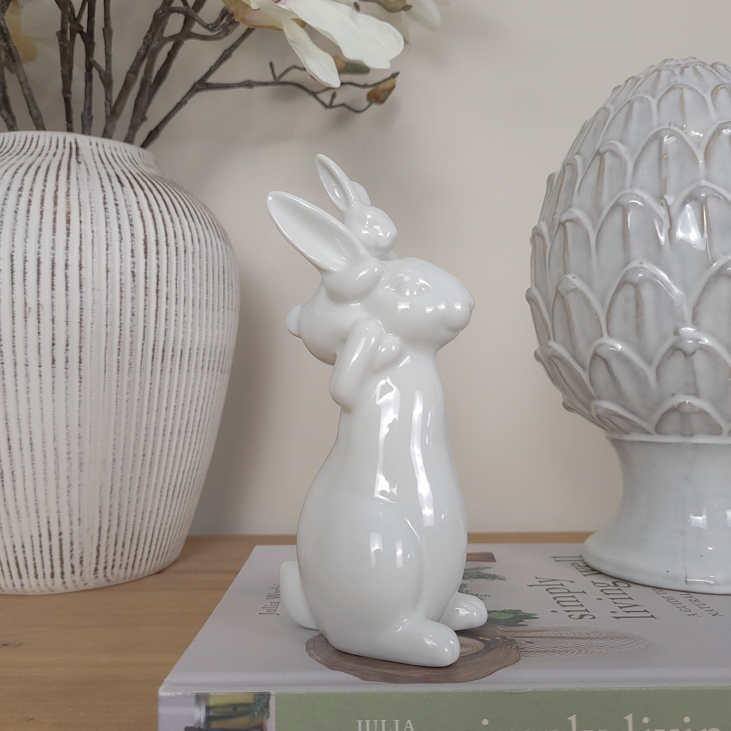 Mother & Baby Rabbit Ornament Shoulders Ride