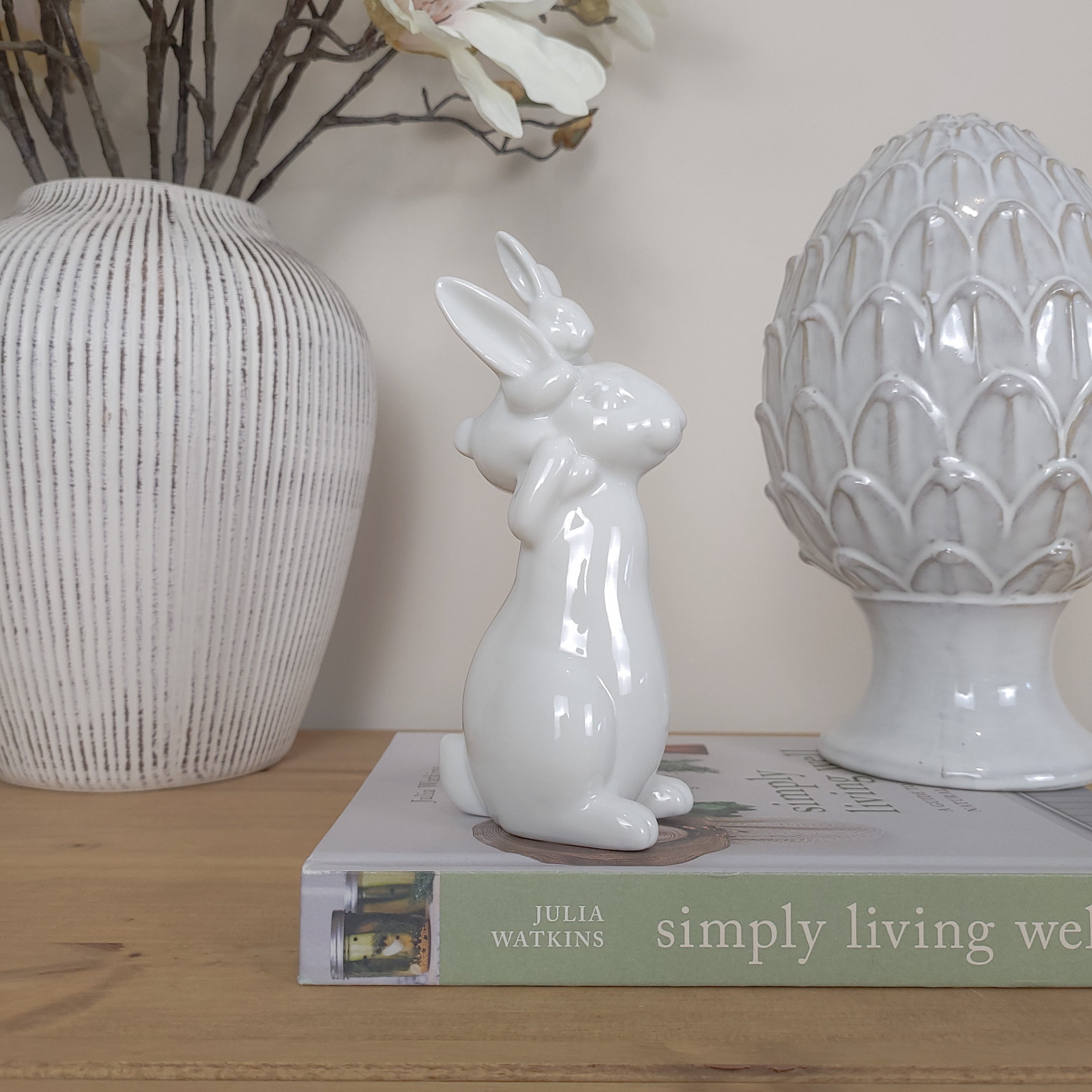 Mother & Baby Rabbit Ornament Shoulders Ride