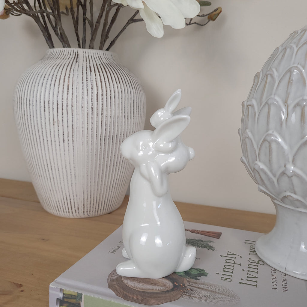 Mother & Baby Rabbit Ornament Shoulders Ride