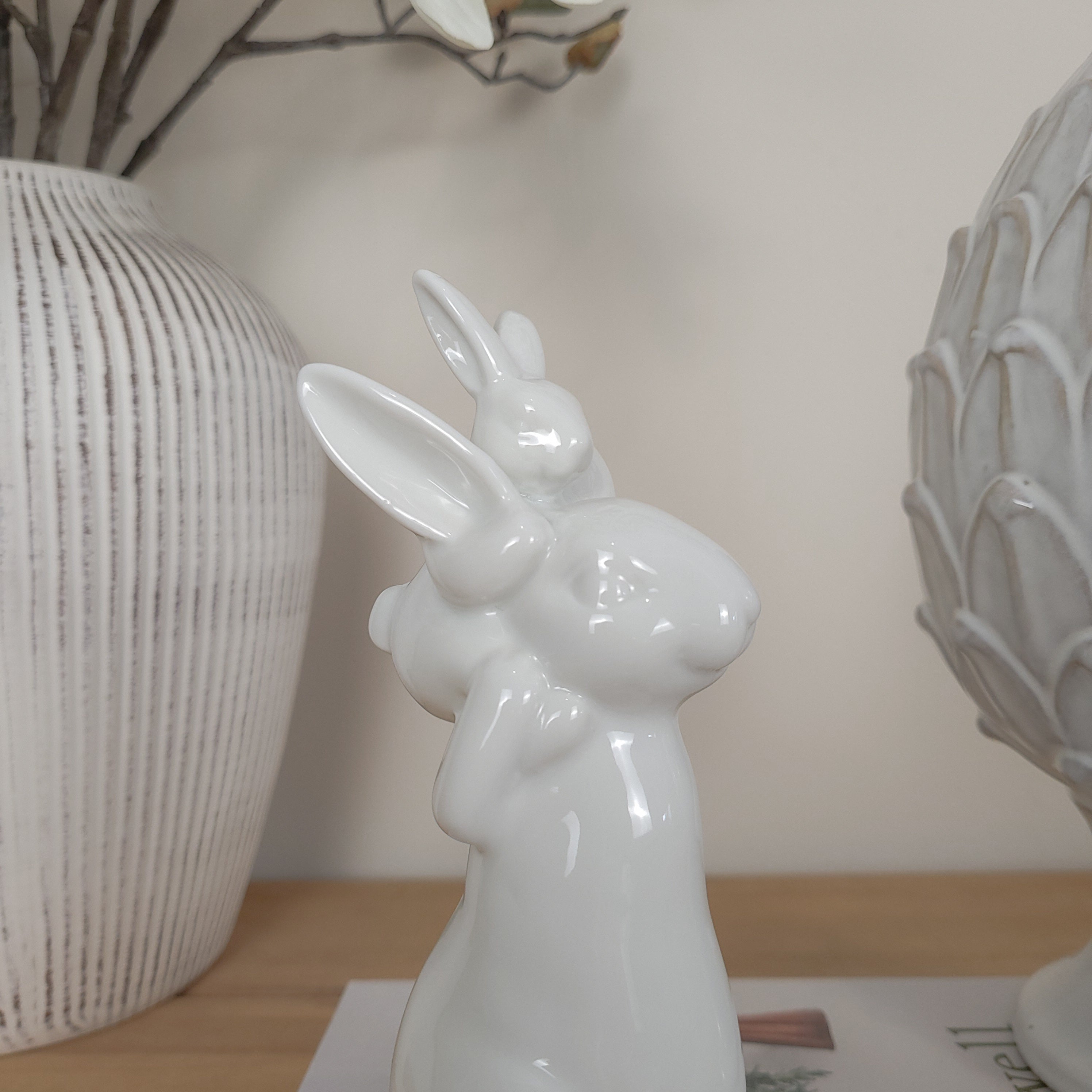 Mother & Baby Rabbit Ornament Shoulders Ride