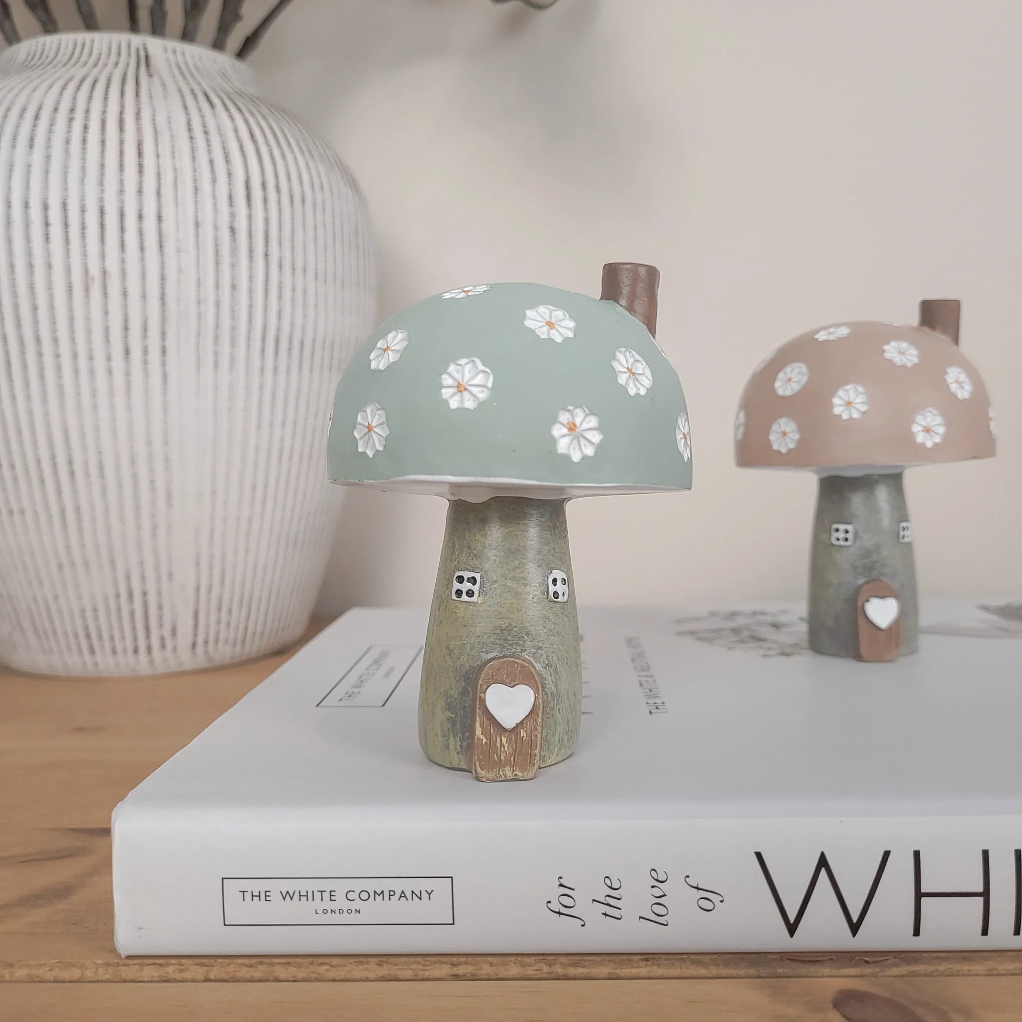 Spring Pastel Mushroom House Ornaments